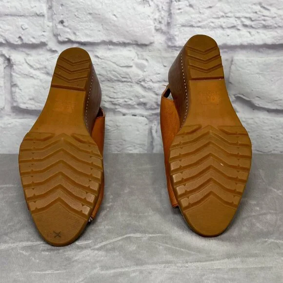 Sorel After Hours Tan Leather Slingback Wedges - Picture 5 of 6